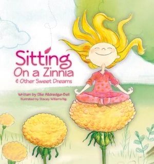 sitting on a zinnia book cover